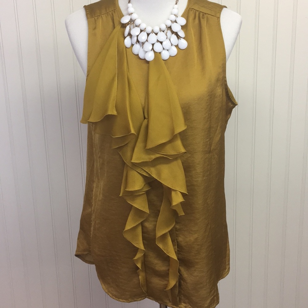 Gap Sleveless Button Down Top with Ruffle - Picture 4 of 5